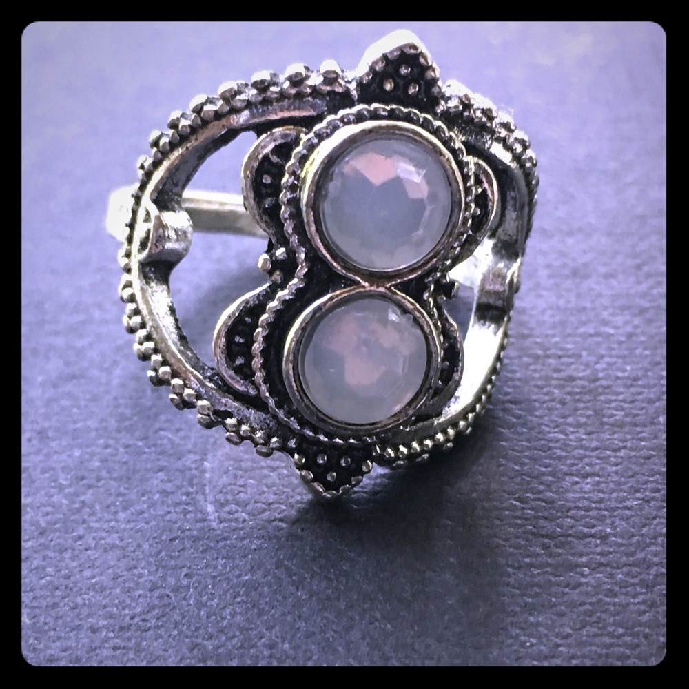 Beautiful Bohemian Silver Embellished Ring